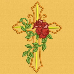 Rose Cross 05 machine embroidery designs