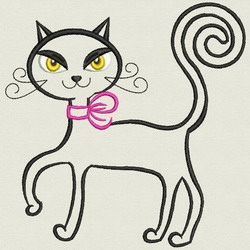 Vintage Black Cat(LG) 02 machine embroidery designs