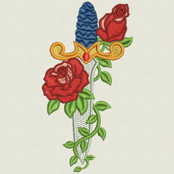 Blade Rose 07 machine embroidery designs