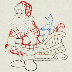 Vintage Christmas Santa 02(Sm) machine embroidery designs