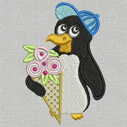Adorable Penguin 04 machine embroidery designs