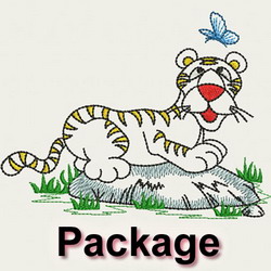 Vintage Baby Tigers machine embroidery designs