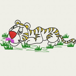Vintage Baby Tigers 02 machine embroidery designs