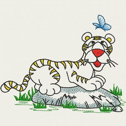 Vintage Baby Tigers 07 machine embroidery designs