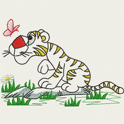 Vintage Baby Tigers 08 machine embroidery designs