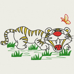 Vintage Baby Tigers 09 machine embroidery designs