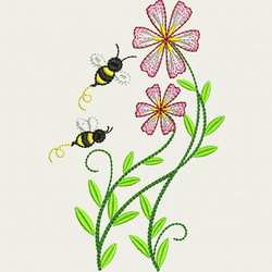 Bee Happy(LG) 01 machine embroidery designs