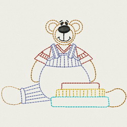 Vintage School Bear 02 machine embroidery designs
