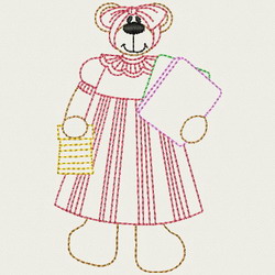 Vintage School Bear 04 machine embroidery designs