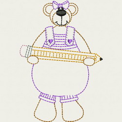 Vintage School Bear 05 machine embroidery designs