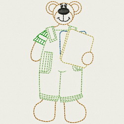 Vintage School Bear 06 machine embroidery designs