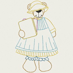 Vintage School Bear 07 machine embroidery designs