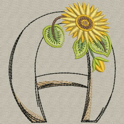 Sunflower Alphabet-A machine embroidery designs
