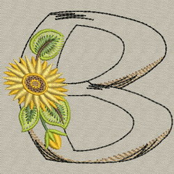 Sunflower Alphabet-B machine embroidery designs