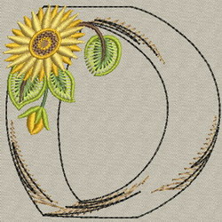 Sunflower Alphabet-D machine embroidery designs