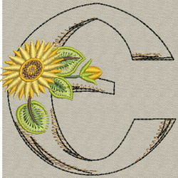 Sunflower Alphabet-E machine embroidery designs