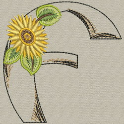 Sunflower Alphabet-F machine embroidery designs