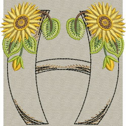Sunflower Alphabet-H machine embroidery designs