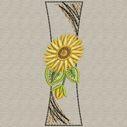 Sunflower Alphabet-I machine embroidery designs