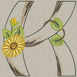 Sunflower Alphabet-K machine embroidery designs
