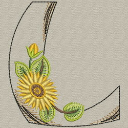 Sunflower Alphabet-L machine embroidery designs
