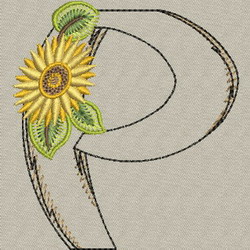Sunflower Alphabet-P machine embroidery designs