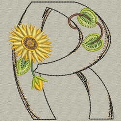 Sunflower Alphabet-R machine embroidery designs