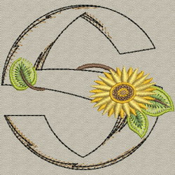 Sunflower Alphabet-S machine embroidery designs
