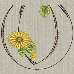 Sunflower Alphabet-U machine embroidery designs