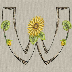 Sunflower Alphabet-W machine embroidery designs
