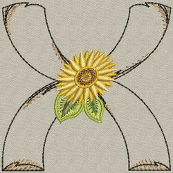 Sunflower Alphabet-X machine embroidery designs