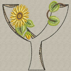 Sunflower Alphabet-Y machine embroidery designs
