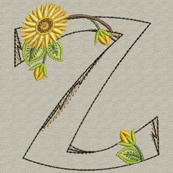 Sunflower Alphabet-Z machine embroidery designs