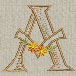 Daisy Alphabet-A machine embroidery designs