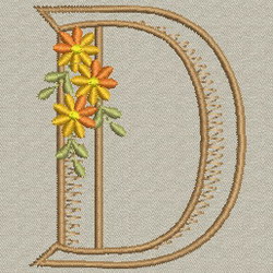 Daisy Alphabet-D machine embroidery designs