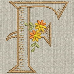 Daisy Alphabet-F machine embroidery designs