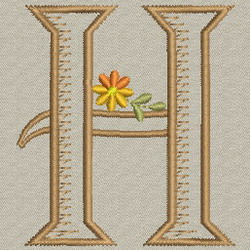 Daisy Alphabet-H machine embroidery designs