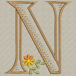 Daisy Alphabet-N machine embroidery designs