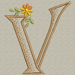 Daisy Alphabet-V machine embroidery designs