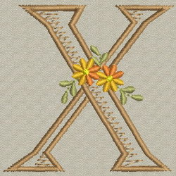 Daisy Alphabet-X machine embroidery designs