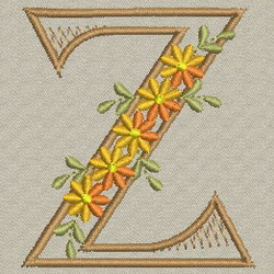 Daisy Alphabet-Z machine embroidery designs