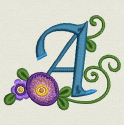 Flower Alphabet-a machine embroidery designs