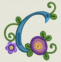 Flower Alphabet-c machine embroidery designs
