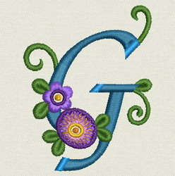 Flower Alphabet-g machine embroidery designs