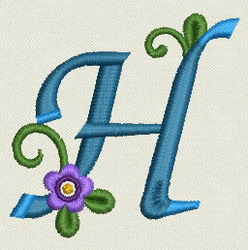 Flower Alphabet-h machine embroidery designs