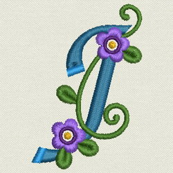 Flower Alphabet-j machine embroidery designs