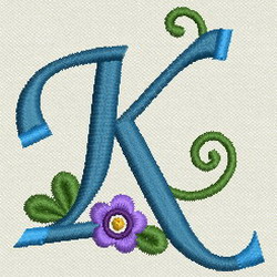 Flower Alphabet-k machine embroidery designs