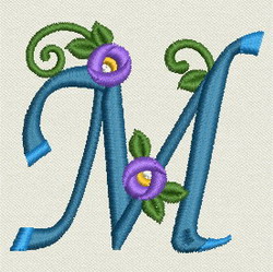 Flower Alphabet-m machine embroidery designs