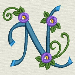 Flower Alphabet-n machine embroidery designs