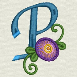 Flower Alphabet-p machine embroidery designs
